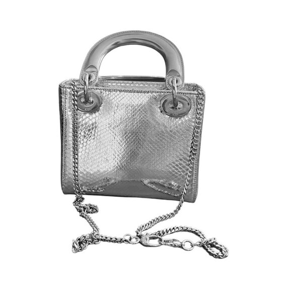 Lady Dior silver python handbag - Picture 3 of 12